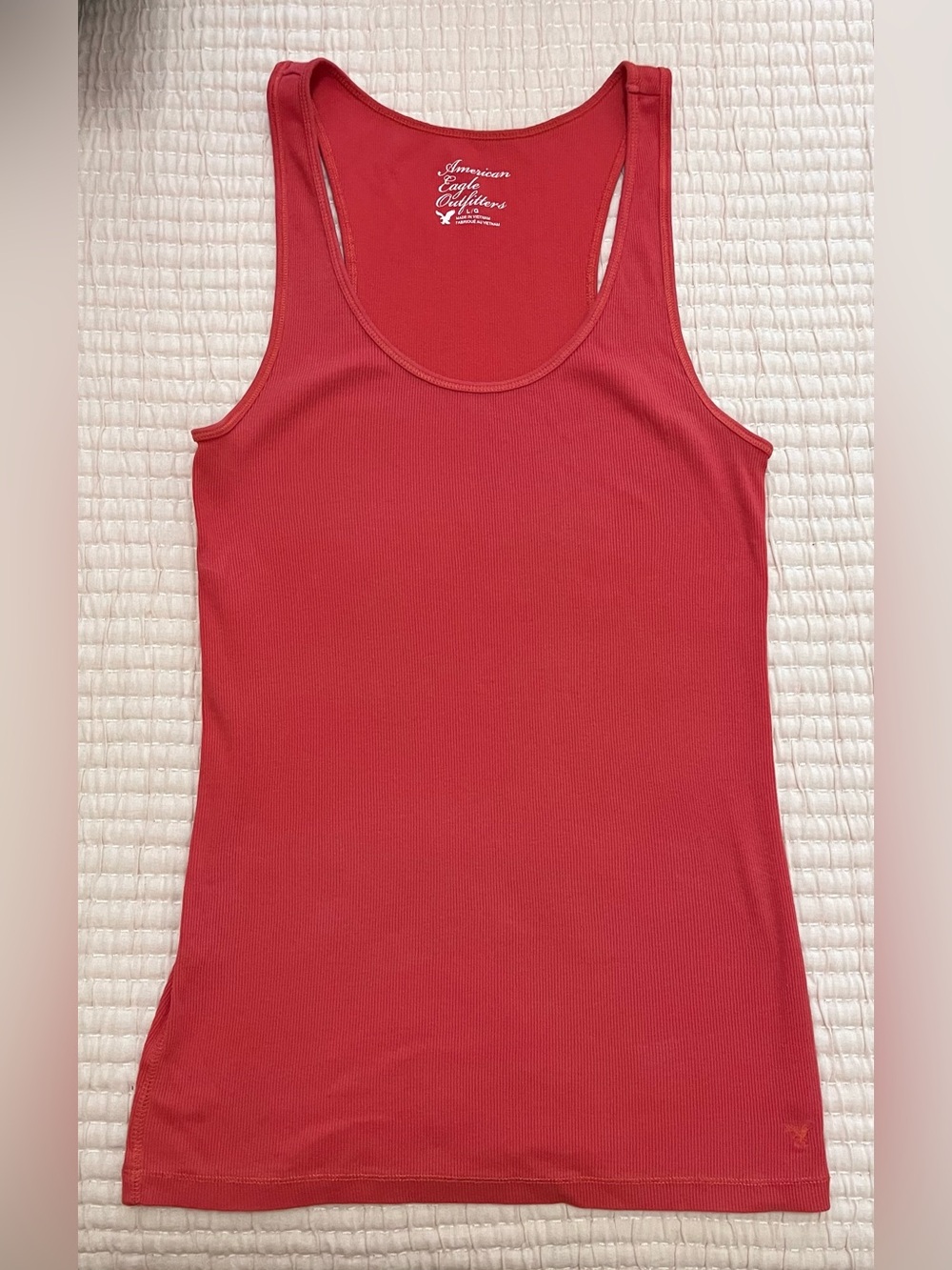American Eagle Outfitters Racerback Tank Top Ribbed Light Red Size Large